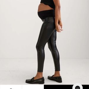 Hatch leather leggings